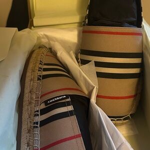 Burberry Beige and Black Espadrilles